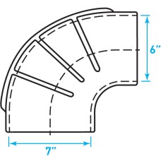 Air Intake 90º Rubber Reducing Elbow - 6" / 7"